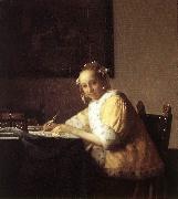 VERMEER VAN DELFT, Jan A Lady Writing a Letter qr oil